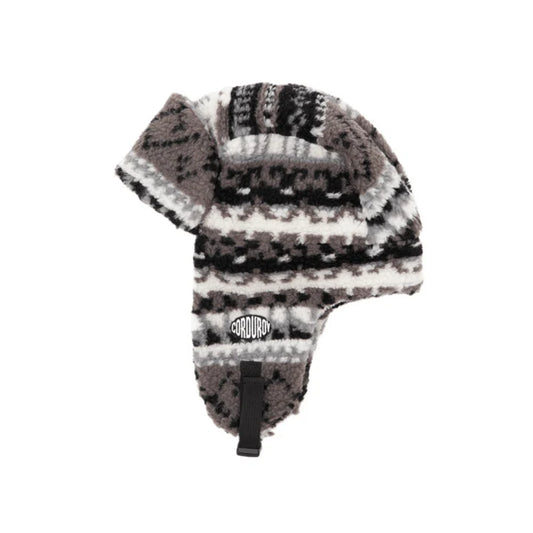 Corduroy Fleece Trapper Hat Grey