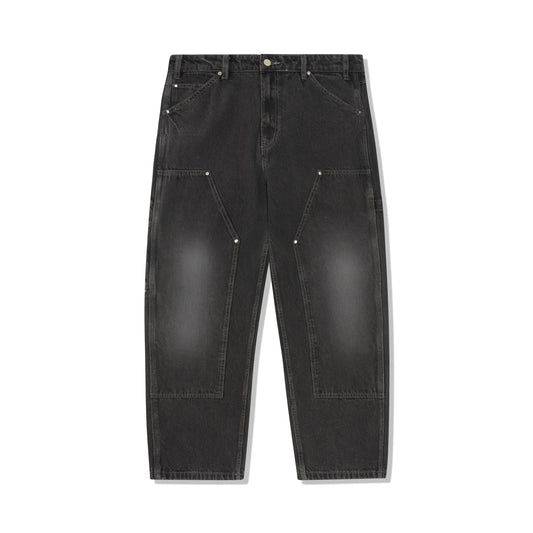 Butter Goods -Davide Double Knee Denim Jeans, Washed Black