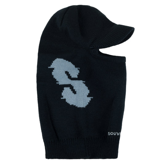 Souvenir- Knit Visor Face Mask, Black