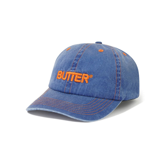 Butter Goods- Rounded Logo 6 Panel Cap, Cobalt