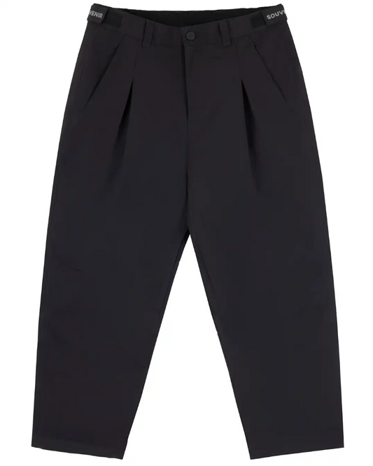 Souvenir- Pleated Chino Snow Pants, Black