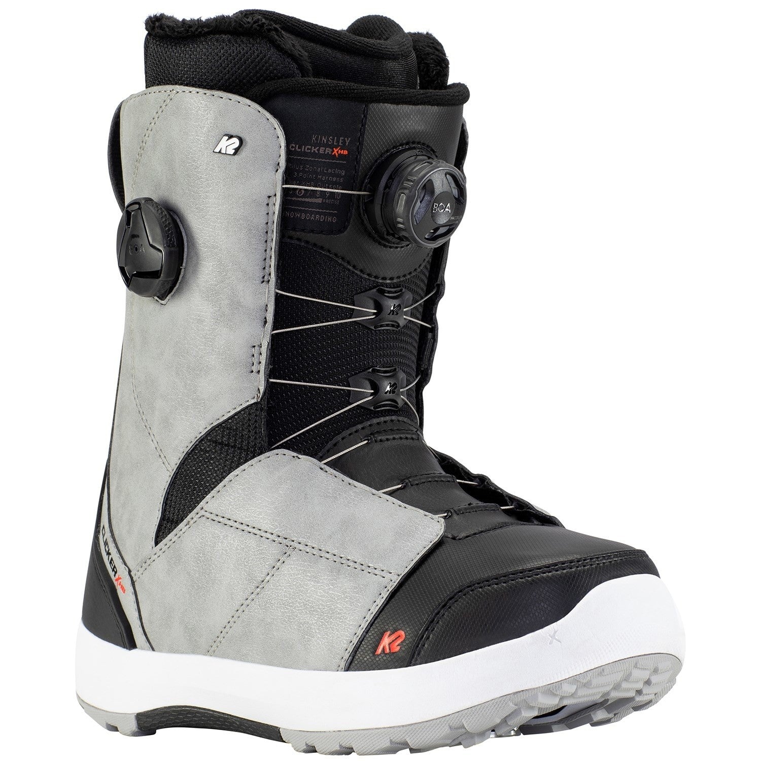 K2 Women's Snowboard Boots, Kinsley Clicker X Grey – The