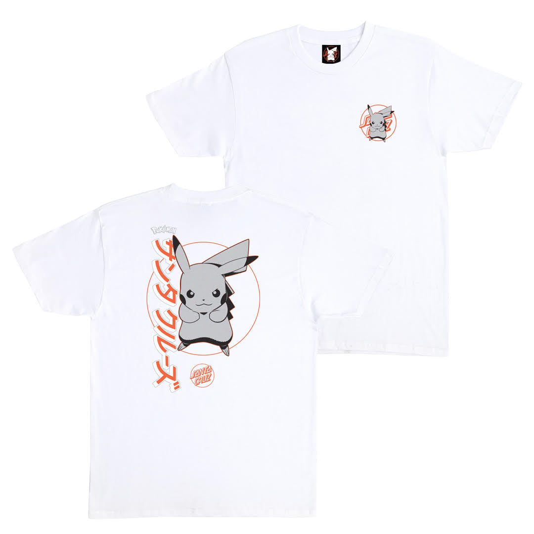 Santa Cruz - T Shirt, x Pokémon, Pikachu. WHT – The Local Skate Shop