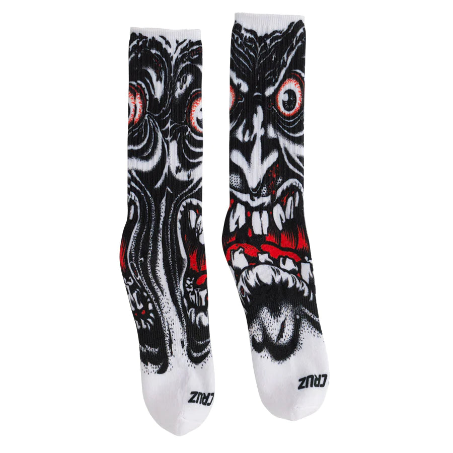 Santa Cruz Socks Roskopp Face. White The Local Skate Shop