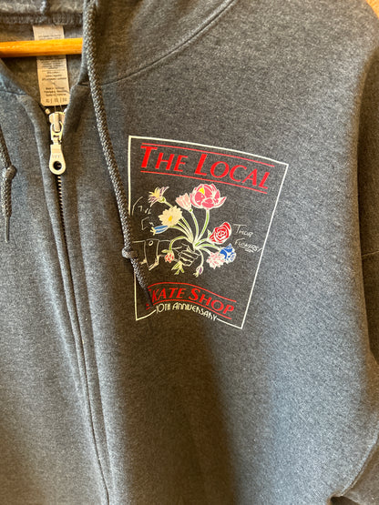 The Local- Zip Hoodie, Give em there flowers, Grey