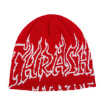Thrasher - Beanie, Fire Outlined Skully. Red