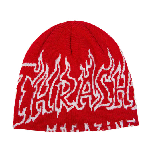 Thrasher - Beanie, Fire Outlined Skully. Red