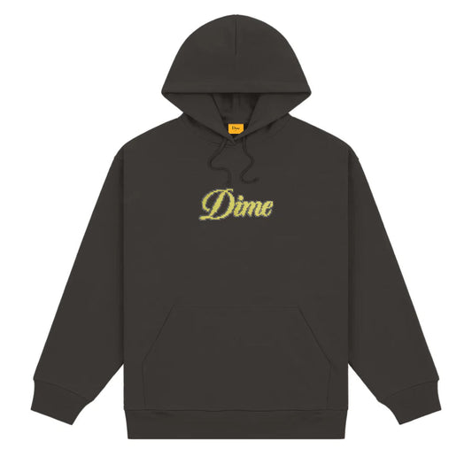 Dime - Hoodie, Pixel Cursive. Vintage Black