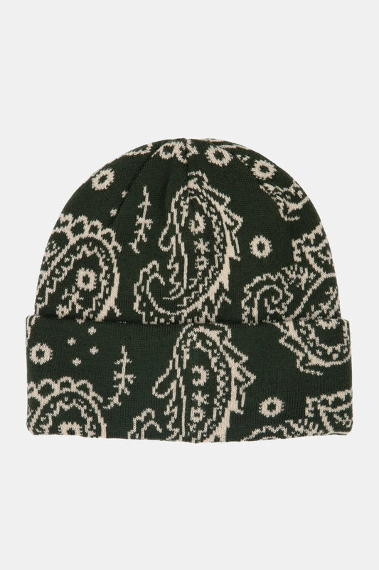 2026 CORDUROY PAISLEY BEANIE BLACK