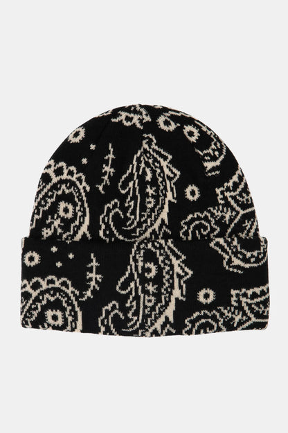 2026 CORDUROY PAISLEY BEANIE BLACK