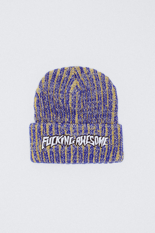 Fucking Awesome - Reflective Stripe Beanie , Yellow/Blue