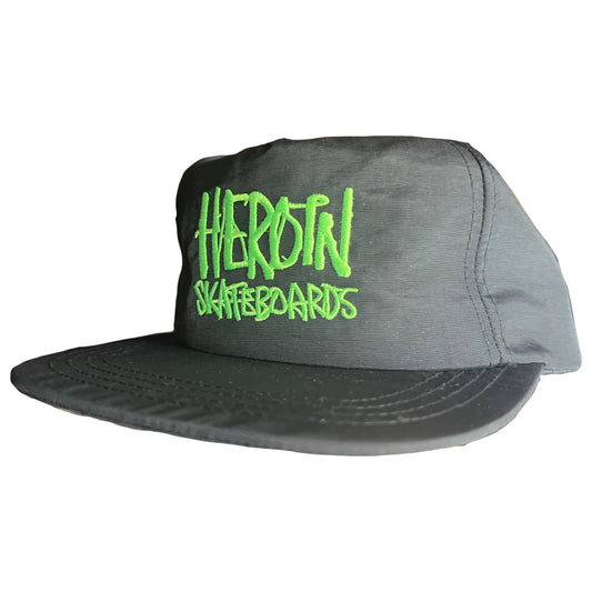 Heroin Script Nylon Snapback Hat Black/Green