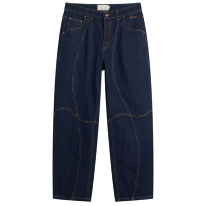 Dime Classic Baggy Denim Pants - Indigo Paneled