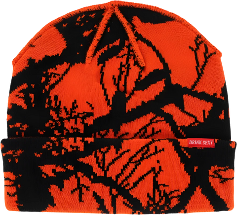 Corduroy - Beanie, Twig Camo. Safety Orange