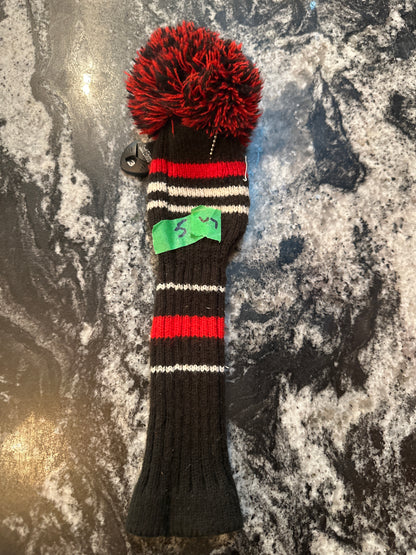 USED Black/Red PomPom Head Cover