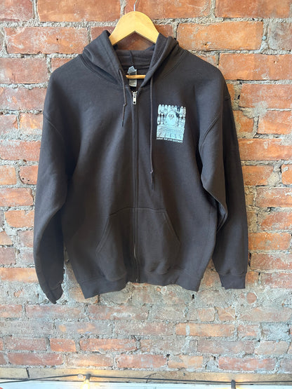 The Local- Zip Hoodie, Heroin Skateshop Day. Brown.