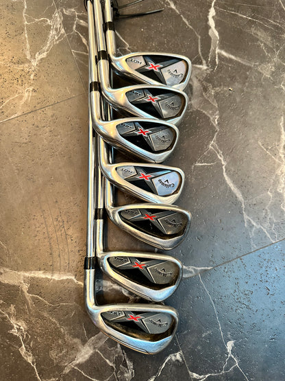 USED Callaway X Hot iron set 4-Pw 7 clubs RH Stiff flex