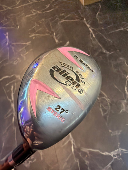 USED Womens Alien Golf Tour Gold 27 Degree 5 Hybrid RH w/Cover