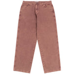 Dime - Pants, Relaxed Denim. Stone Burgandy.