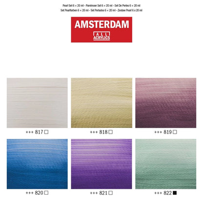 Amsterdam - Acrylic Paint, Pearl Set. 6 x 20 ml