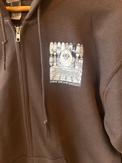 The Local- Zip Hoodie, Heroin Skateshop Day. Brown.