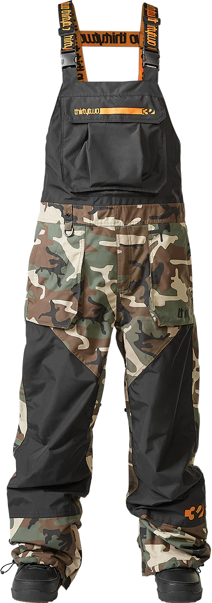 ThirtyTwo - Snow Pants, Basement Bib. BLK/Camouflage