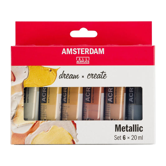 Amsterdam - Acrylic Paint, Metallic Set. 6 x 20 ml