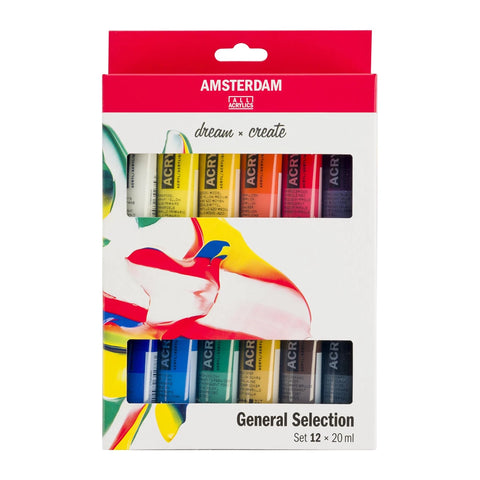 Amsterdam - Acrylic Paint, General Selection Set. 12 x 20 ml