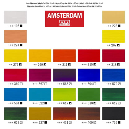 Amsterdam - Acrylic Paint, General Selection Set. 24 x 20 ml