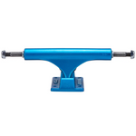 Blue metal skateboard truck on a white background