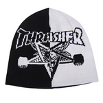 Thrasher - Beanie, Skate Goat Split Skully. Black/White