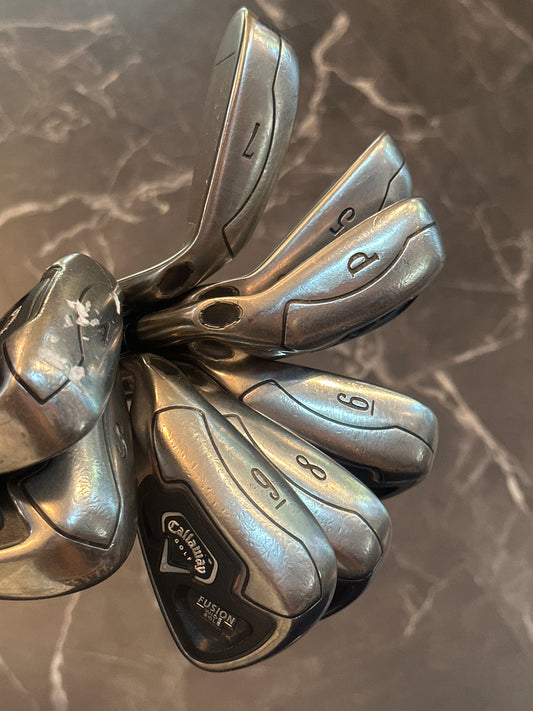 USED Callaway Fusion Wide Sole Iron Set 8pcs (4,5,6,7,8,9,S,P)LH