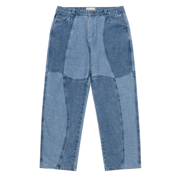 Dime - Pants, Blocked Relaxed Denim. Blue Washed – The Local 