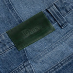 Dime - Pants, Blocked Relaxed Denim. Blue Washed