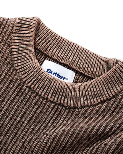 Butter Goods - Bleach Knit Sweater, Brown