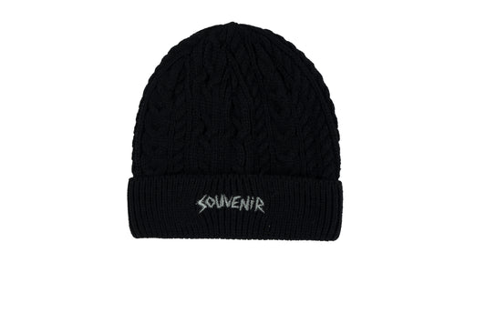 SOUVENIR - CABLE KNIT BEANIE BLACK