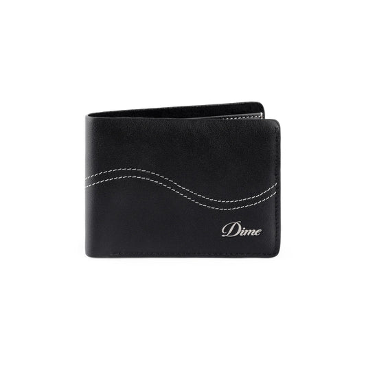 Dime - Bifold Wallet, Cursive Black Leather