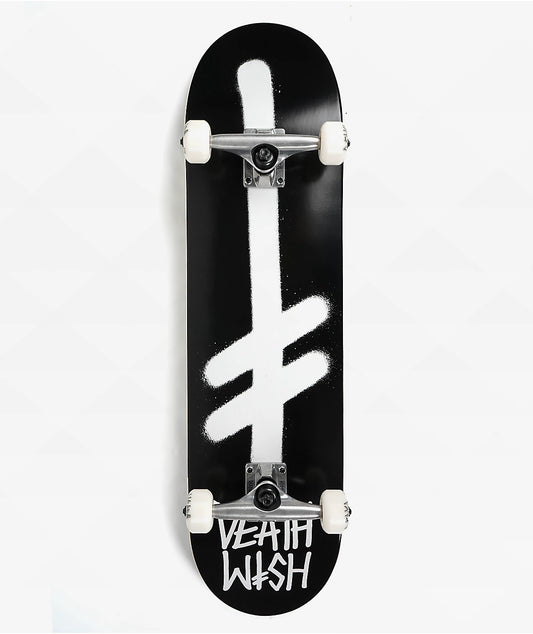 Deathwish Gang Logo Black & White 8.0/7.75 Skateboard Complete