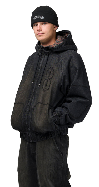 SOUVENIR - DENIM BOMBER JACKET BLACK