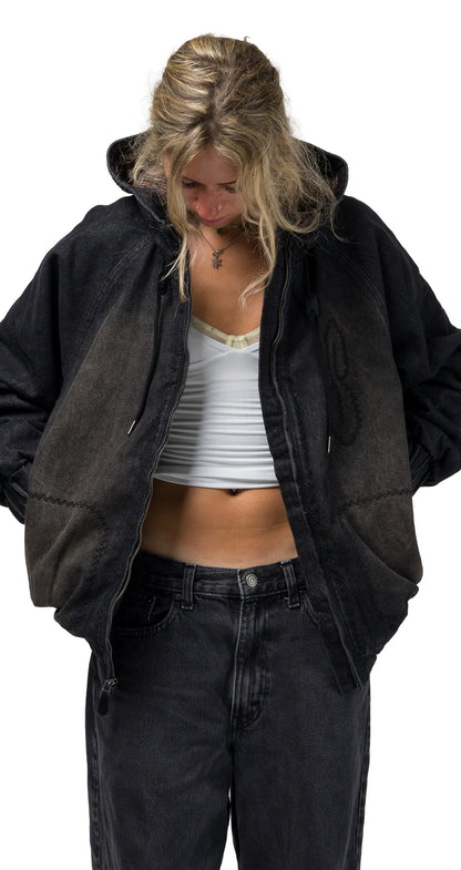SOUVENIR - DENIM BOMBER JACKET BLACK