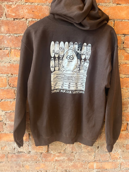 The Local- Zip Hoodie, Heroin Skateshop Day. Brown.