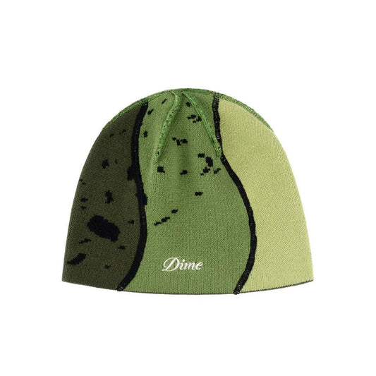 Dime - Beanie, Reverse Stitch Skully. Green