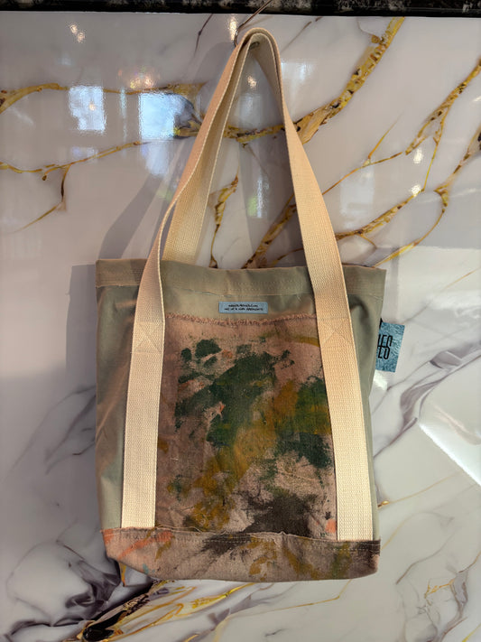 ASHES , Upcycled Canvas & Painted Drop Cloth Tote Bag