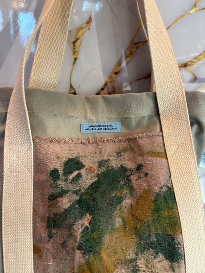 ASHES , Upcycled Canvas & Painted Drop Cloth Tote Bag