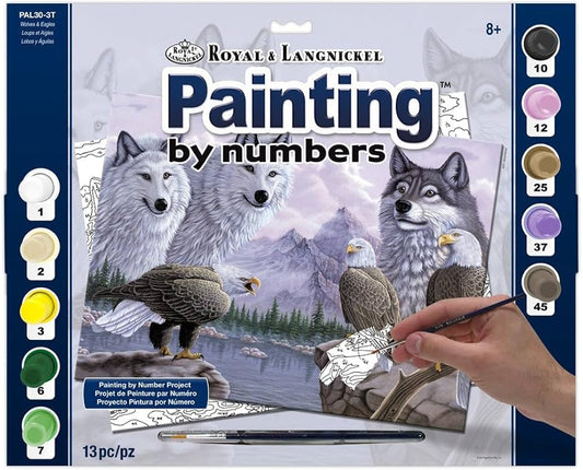 Royal Brush - Paint By Number, Wolves and Eagles. Adult Large