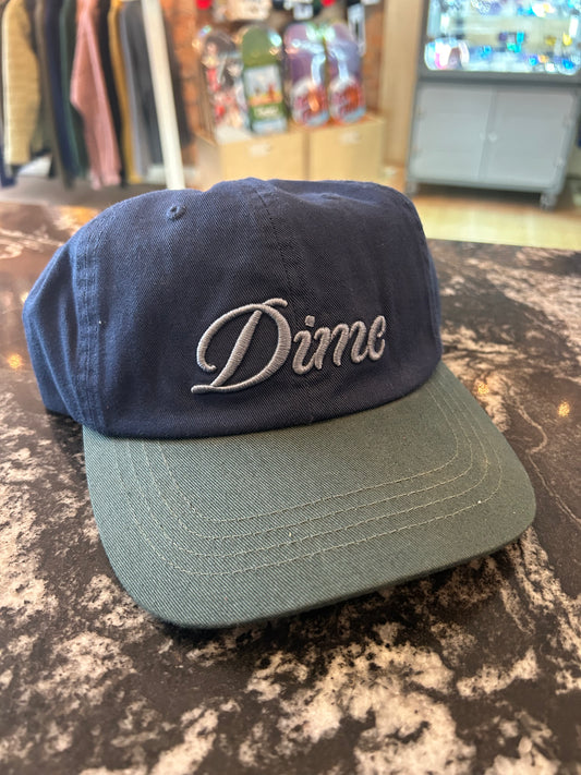 Dime - Hat, Cursive, Navy/Green