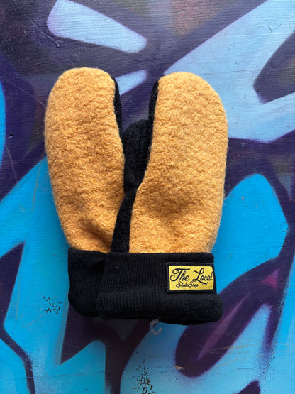 The Local - Midweight Sherpa Mittens,  Classic Script.