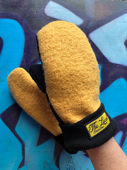 The Local - Midweight Sherpa Mittens,  Classic Script.