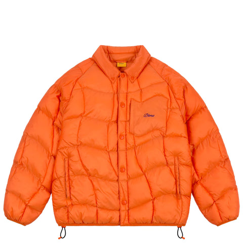 Dime - Jacket, Mid-weight Wave Puffer. Bright ORN