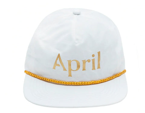 April - Hat, Chrome Logo. White